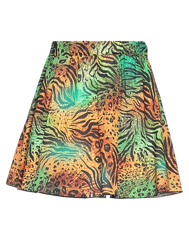 4GIVENESS Mini skirt Green 99% Cotton, 1% Elastane