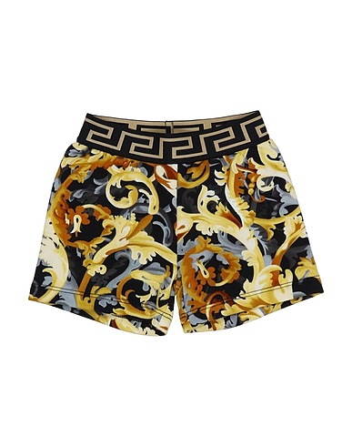 VERSACE YOUNG Shorts & Bermuda Black 100% Cotton, Polyester, Elastane, Polyamide