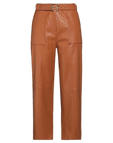 PINKO Casual pants Camel 100% Polyester, Polyurethane coated