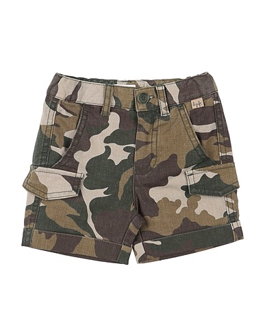 IL GUFO Shorts & Bermuda Verde militare 68% Cotone, 30% Lino, 2% Elastan