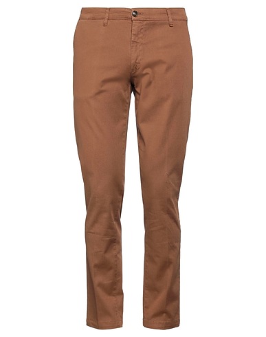 LES COPAINS Casual pants Brown 98% Cotton, 2% Elastane