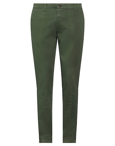 LES COPAINS Casual trouser Green 98% Cotton, 2% Elastane