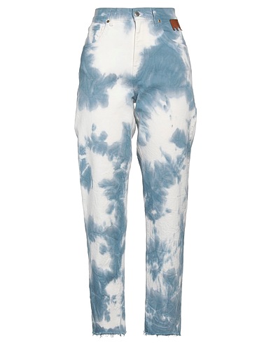GIORGIO BRATO Denim trousers Pastel blue 97% Cotton, 3% Elastane, Soft Leather