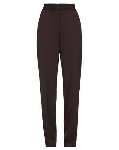 ANGELO MARANI Casual pants Chocolate brown 90% Polyester, 10% Elastane