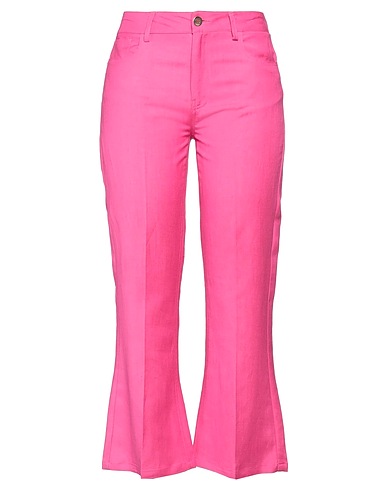 VIRNA DRÒ Casual pants Fuchsia 50% Linen, 50% Viscose