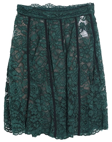 ELISABETTA FRANCHI Mini skirt Dark green 60% Polyamide, 40% Viscose, Polyester