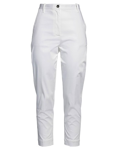 NINE IN THE MORNING Casual pants White 97% Cotton, 3% Elastane