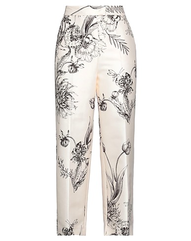 MAX MARA STUDIO Casual trouser Ivory 90% Cotton, 10% Silk