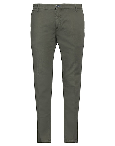 FRANKIE MORELLO Casual trouser Military green 97% Cotton, 3% Elastane