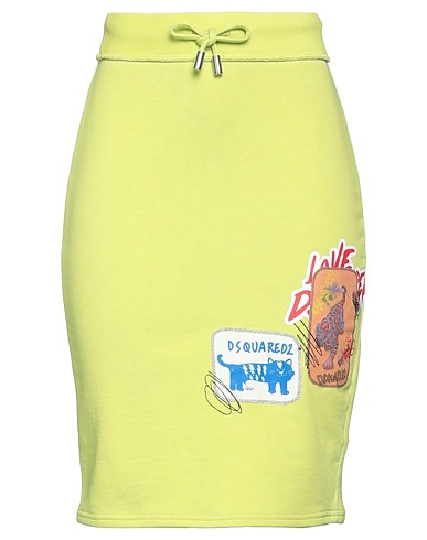 DSQUARED2 Mini skirt Lime green 100% Cotton, Elastane, Polyester