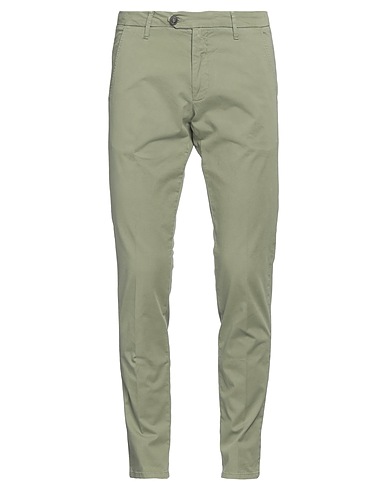 ROŸ ROGER'S Casual trouser Light green 97% Cotton, 3% Elastane