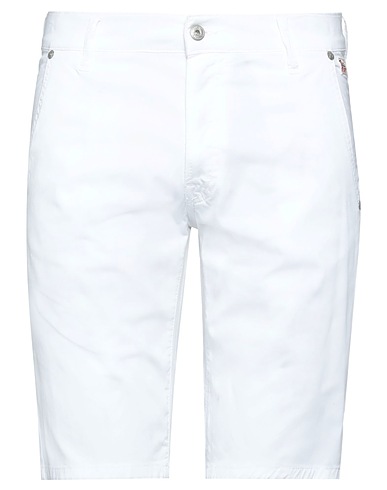 ROŸ ROGER'S Shorts & Bermuda White 98% Cotton, 2% Elastane