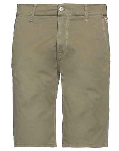 ROŸ ROGER'S Shorts & Bermuda Military green 98% Cotton, 2% Elastane