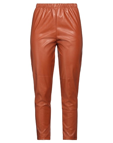 DELLA CIANA Casual trouser Tan 52% Polyurethane, 40% Viscose, 5% Other Fibres, 3% Elastane