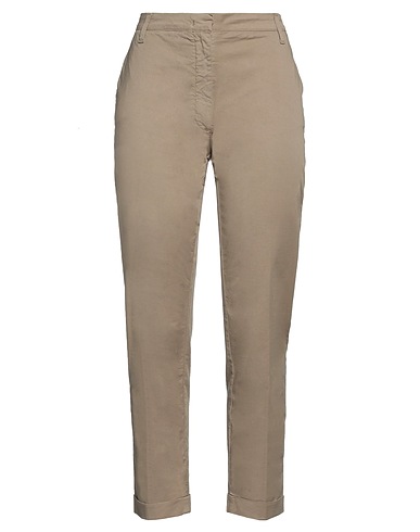 MANILA GRACE Casual trouser Sage green 97% Cotton, 3% Elastane