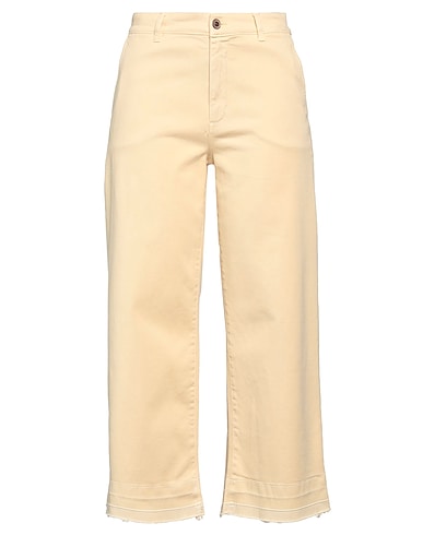AVANTGAR DENIM by EUROPEAN CULTURE Casual trouser Pastel yellow 93% Cotton, 5% Polyester, 2% Elastane