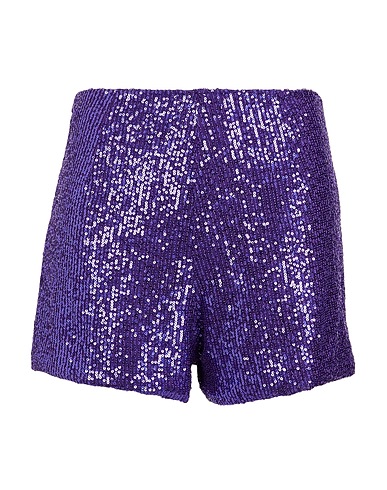 8 by YOOX Shorts & Bermuda SEQUIN SHORTS
 Purple 92% Polyester, 8% Elastane