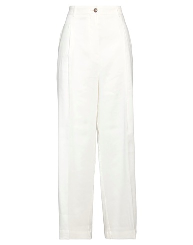 GRIFONI Casual trouser White 61% Linen, 36% Viscose, 3% Elastane