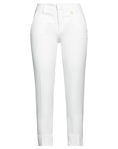 FLY GIRL Casual trouser White 86% Polyester, 14% Elastane