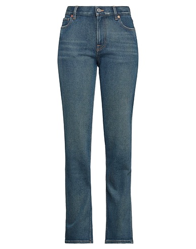 VALENTINO GARAVANI Denim pants Blue 99% Cotton, 1% Elastane, Calfskin