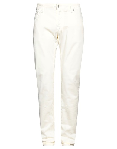JACOB COHЁN Casual trouser Ivory 55% Cotton, 42% Lyocell, 3% Elastane