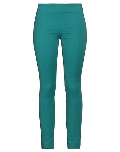 ANGELO MARANI Casual trouser Emerald green 48% Cotton, 45% Polyamide, 7% Elastane