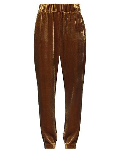 ANGELO MARANI Casual trouser Khaki 82% Viscose, 18% Silk