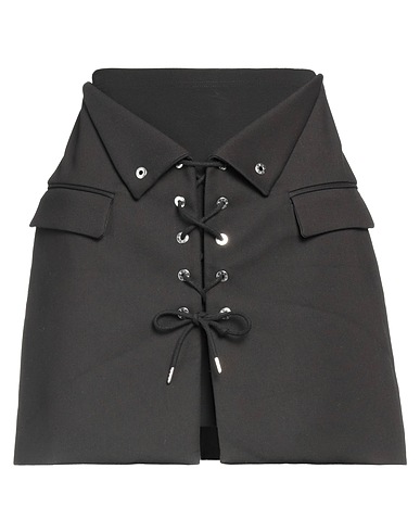 DION LEE Mini skirt Black 61% Polyamide, 35% Cotton, 4% Elastane, Viscose