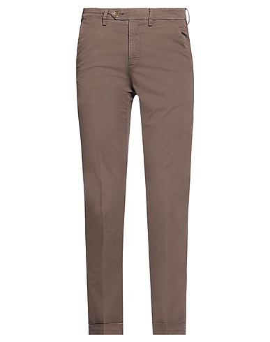 SEVENTY VENEZIA Casual trouser Dark brown 96% Cotton, 4% Elastane, Horn