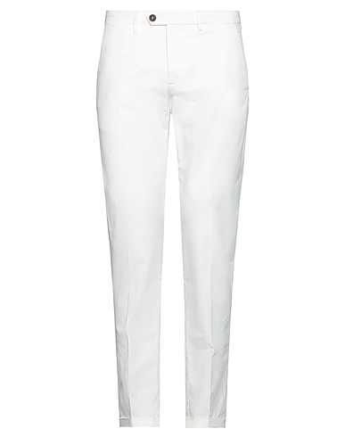 SEVENTY VENEZIA Casual trouser White 96% Cotton, 4% Elastane, Horn