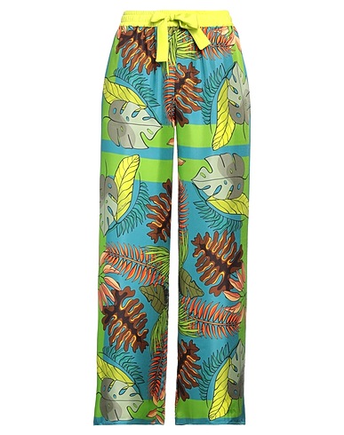 FRANCO FERRARI Casual trouser Deep teal 100% Silk