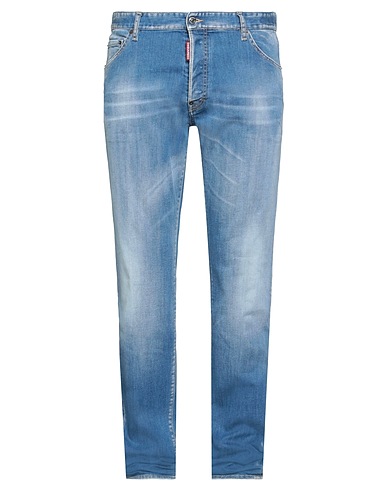 DSQUARED2 Denim trousers Blue 92% Cotton, 6% Elastomultiester, 2% Elastane, Bovine leather