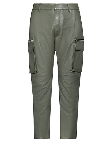 DSQUARED2 Casual pants Military green 100% Ovine leather