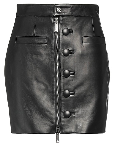 DSQUARED2 Mini skirt Black 100% Ovine leather