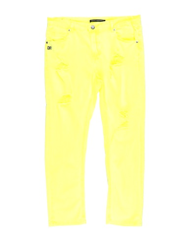 DANIELE ALESSANDRINI Casual trouser Yellow 98% Cotton, 2% Elastane