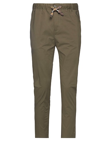 GREY DANIELE ALESSANDRINI Casual pants Military green 95% Cotton, 5% Elastane, Polyester