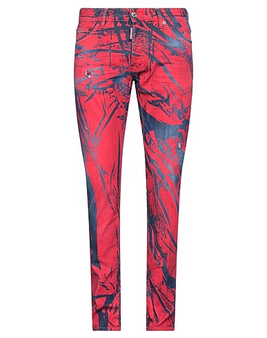 DSQUARED2 Denim trousers Blue 98% Cotton, 2% Elastane, Bovine leather
