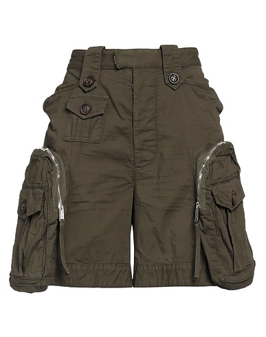 DSQUARED2 Shorts & Bermuda Military green 97% Cotton, 3% Elastane