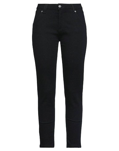 ROŸ ROGER'S Denim trousers Black 64% Cotton, 20% Polyester, 14% Modal, 2% Rubber