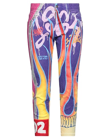 DSQUARED2 Denim pants Purple 98% Cotton, 2% Elastane