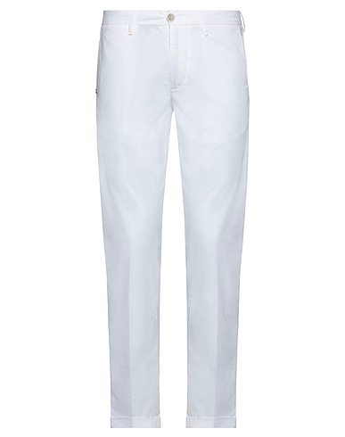RE_HASH Casual trouser White 98% Cotton, 2% Elastane