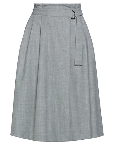 PESERICO Midi skirt Light grey 60% Wool, 38% Polyester, 2% Elastane