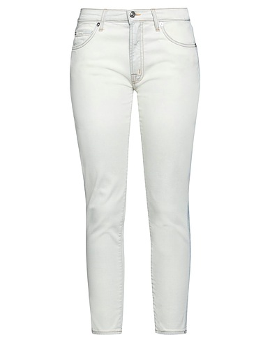 (+) PEOPLE Denim pants Ivory 90% Cotton, 8% Elastomultiester, 2% Elastane