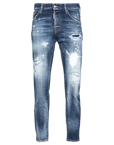 DSQUARED2 Jeans Blau 99% Baumwolle, 1% Elastan, Rindsleder