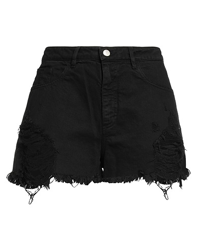 ICON DENIM Denim shorts Black 100% Cotton