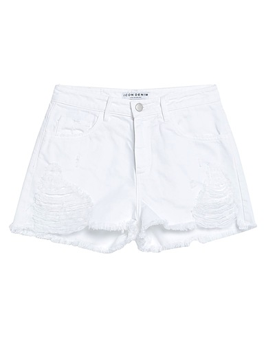 ICON DENIM Denim shorts White 100% Cotton