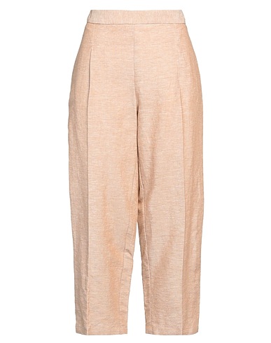 LFDL LA FABBRICA DEL LINO Casual trouser Light brown 58% Linen, 42% Cotton