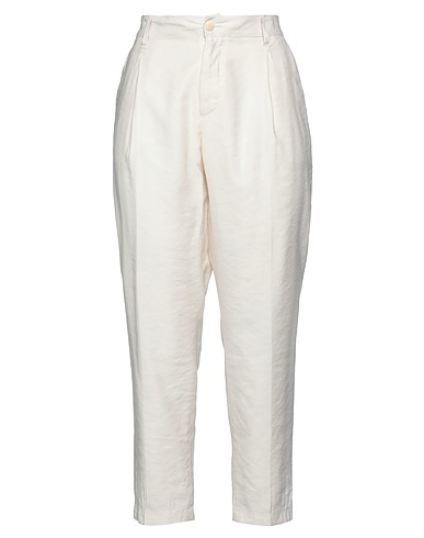 HAPPY 25® Casual pants Ivory 90% Viscose, 10% Polyester