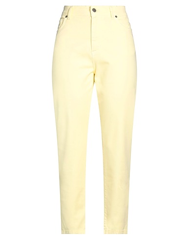 TENSIONE IN Casual trouser Pastel yellow 97% Cotton, 3% Elastane