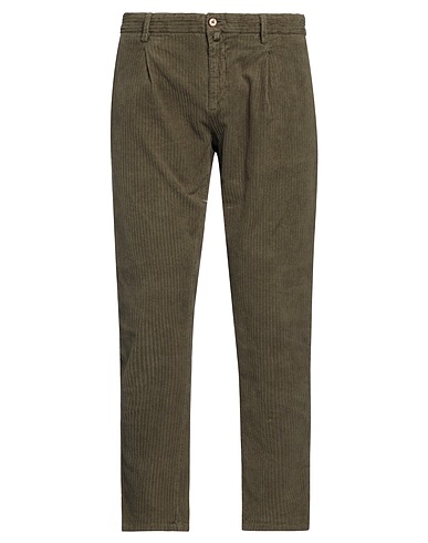 TELA COTTON Casual pants Military green 98% Cotton, 2% Elastane